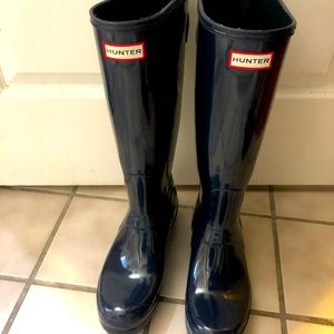 Hunter Original Tall Gloss Navy Rain Boot